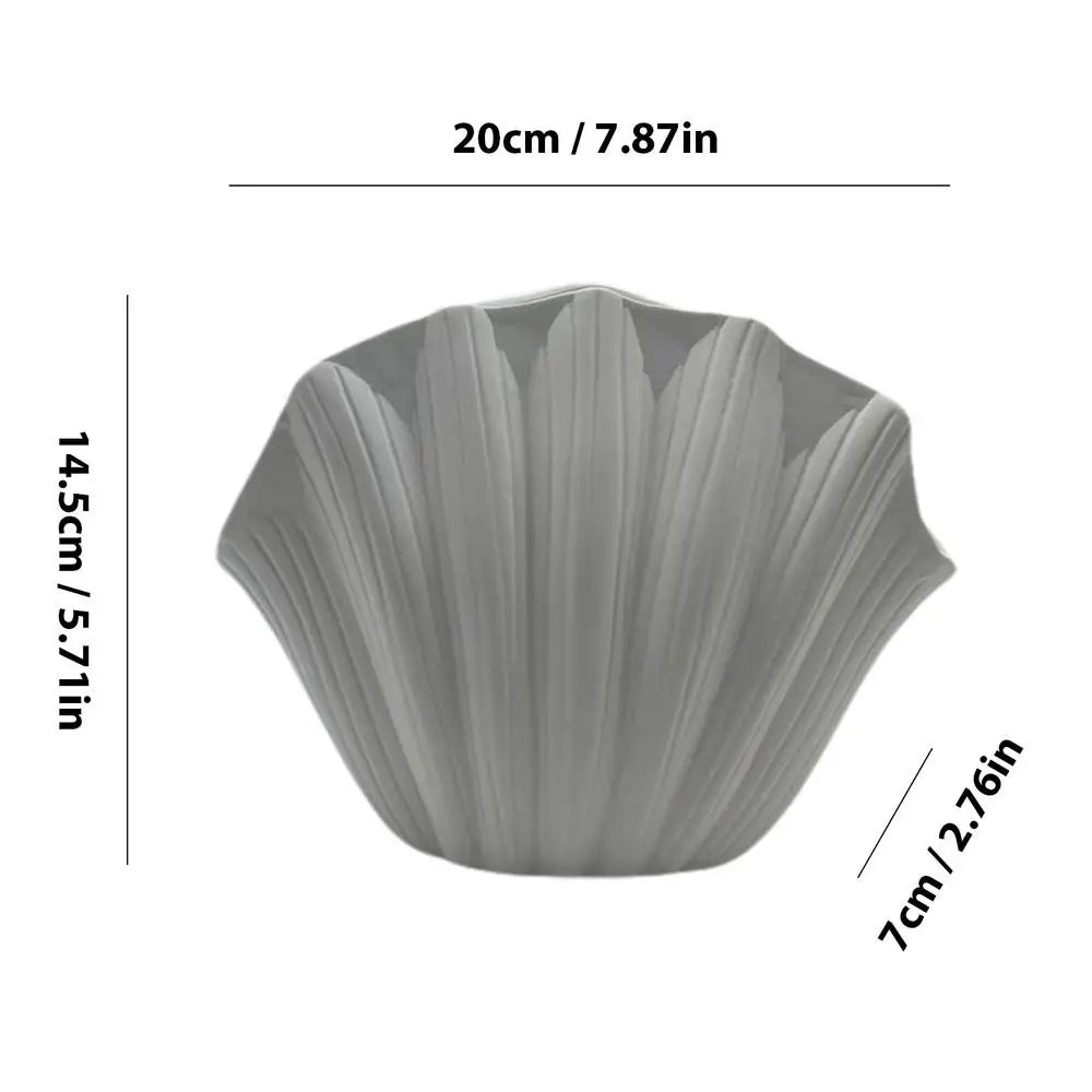 Ceramic Vase Sea Shell Lotus Leaf Leaf Shape Floral Arrangement Accessories Flower Vase Terrarium Room Decoration Accessories - Kacey ShoppingMart