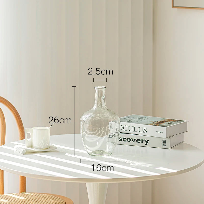 Vase Glass Transparent Flower Arrangement Ornaments Potbelly Water for Green Plants - Kacey ShoppingMart