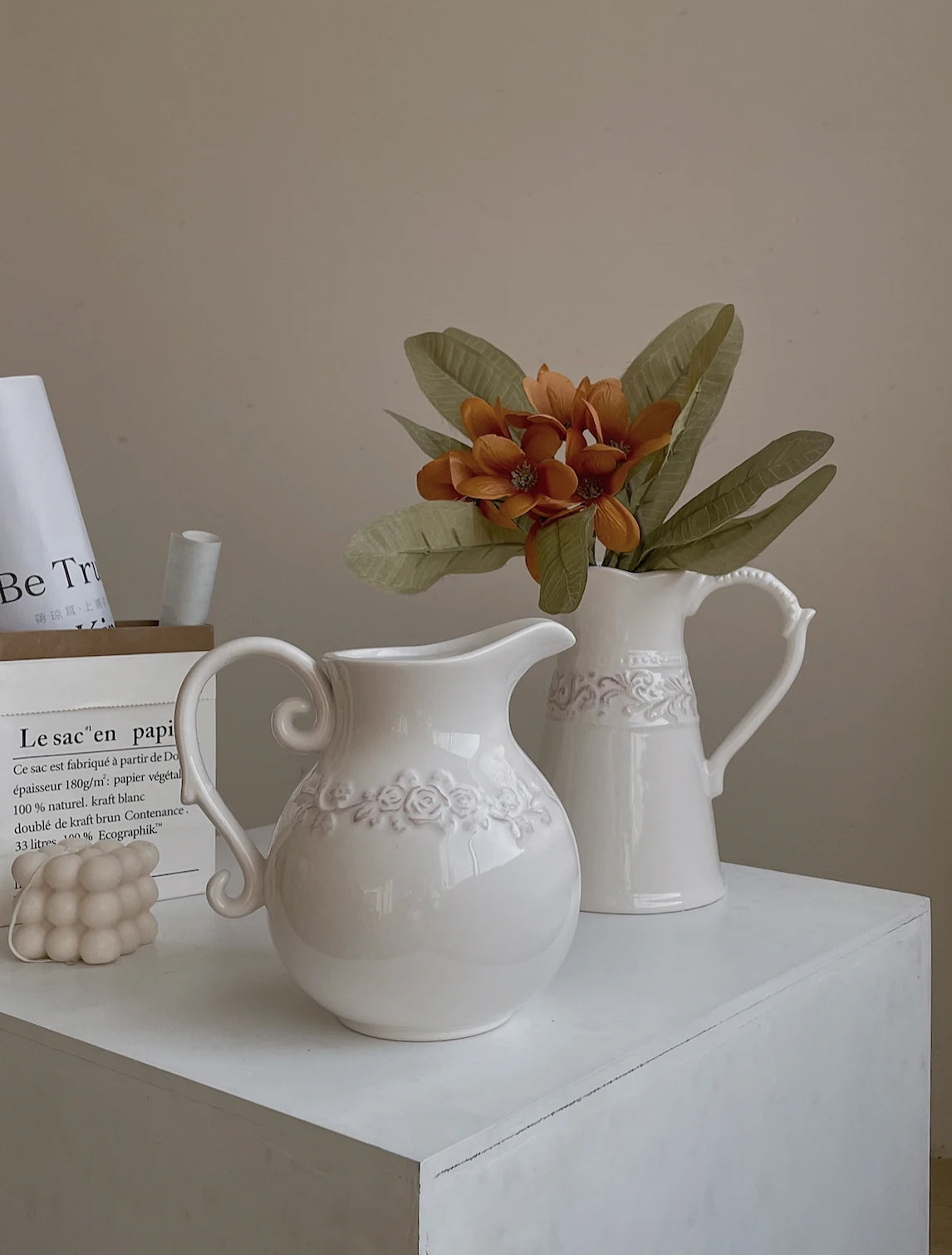 French country vintage vase ceramic light luxury living room flower ornaments European style - Kacey ShoppingMart