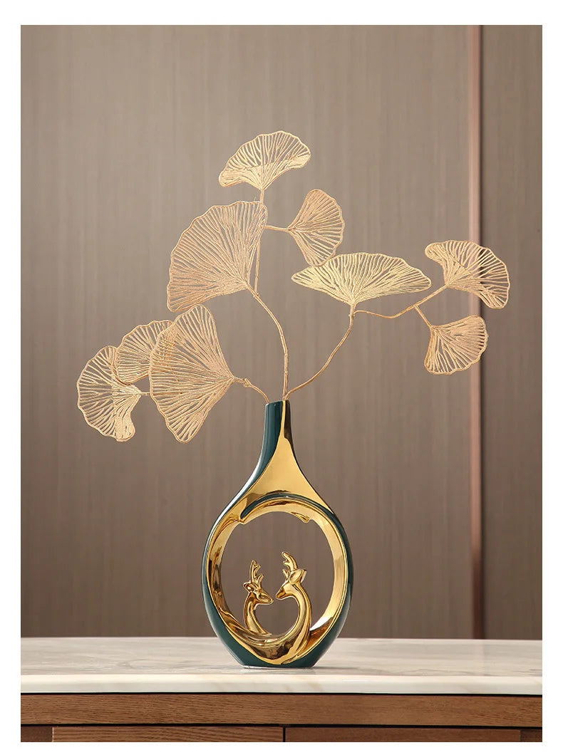 Golden Luxury Vase - Kacey ShoppingMart