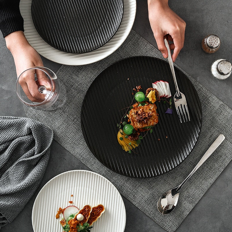 SakuraGlow Frosted Steak Plate - Kacey ShoppingMart