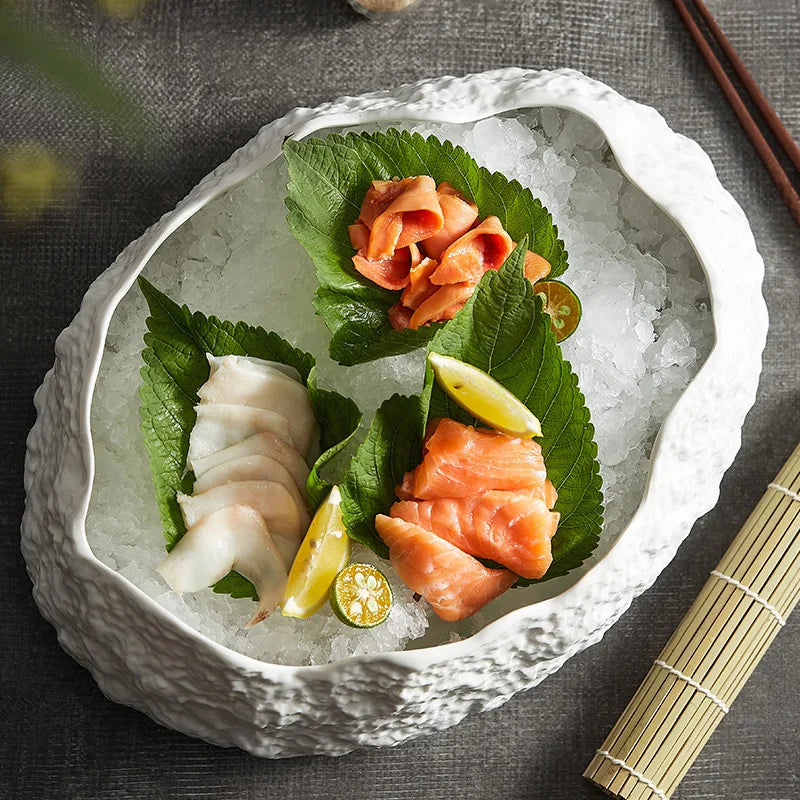 White Rock Border Plate - Kacey ShoppingMart