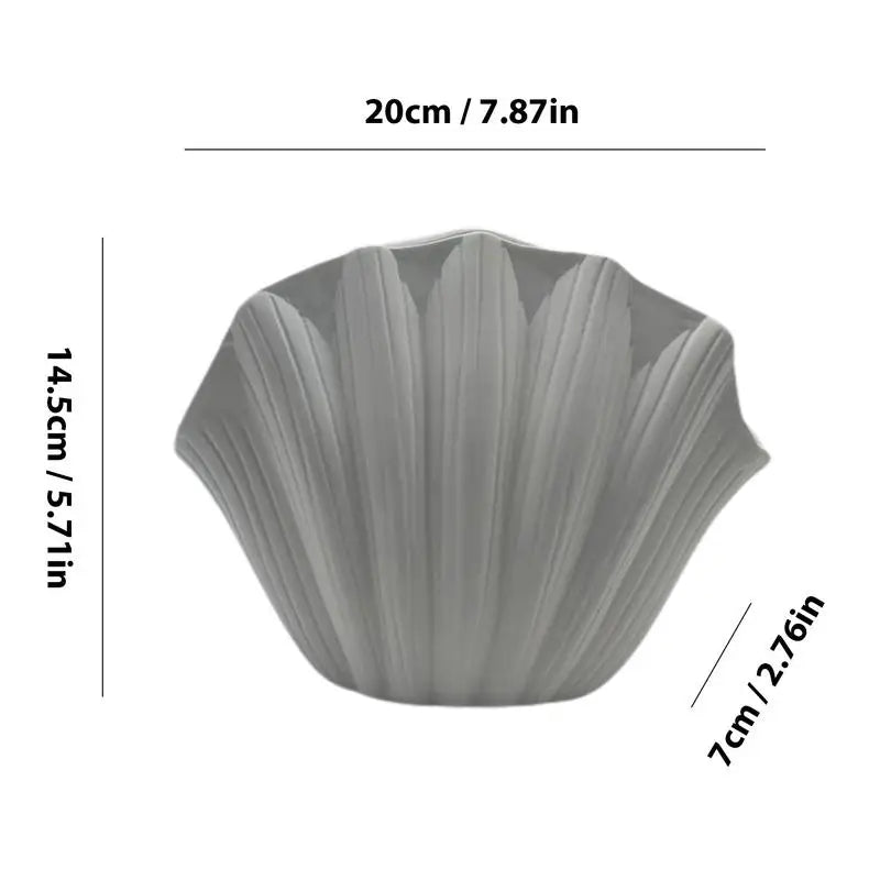 Ceramic Vase Sea Shell Lotus Leaf Leaf Shape Floral Arrangement Accessories Flower Vase Terrarium Room Decoration Accessories - Kacey ShoppingMart
