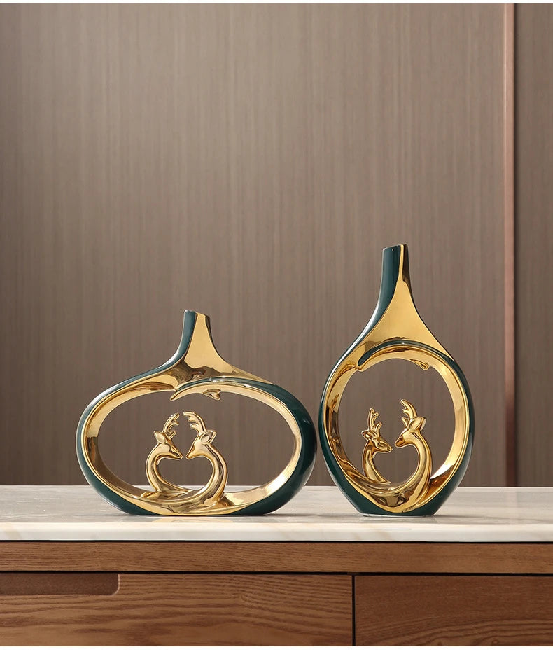 Golden Luxury Vase - Kacey ShoppingMart