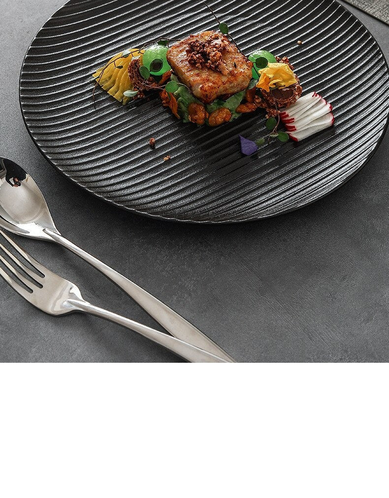 SakuraGlow Frosted Steak Plate - Kacey ShoppingMart