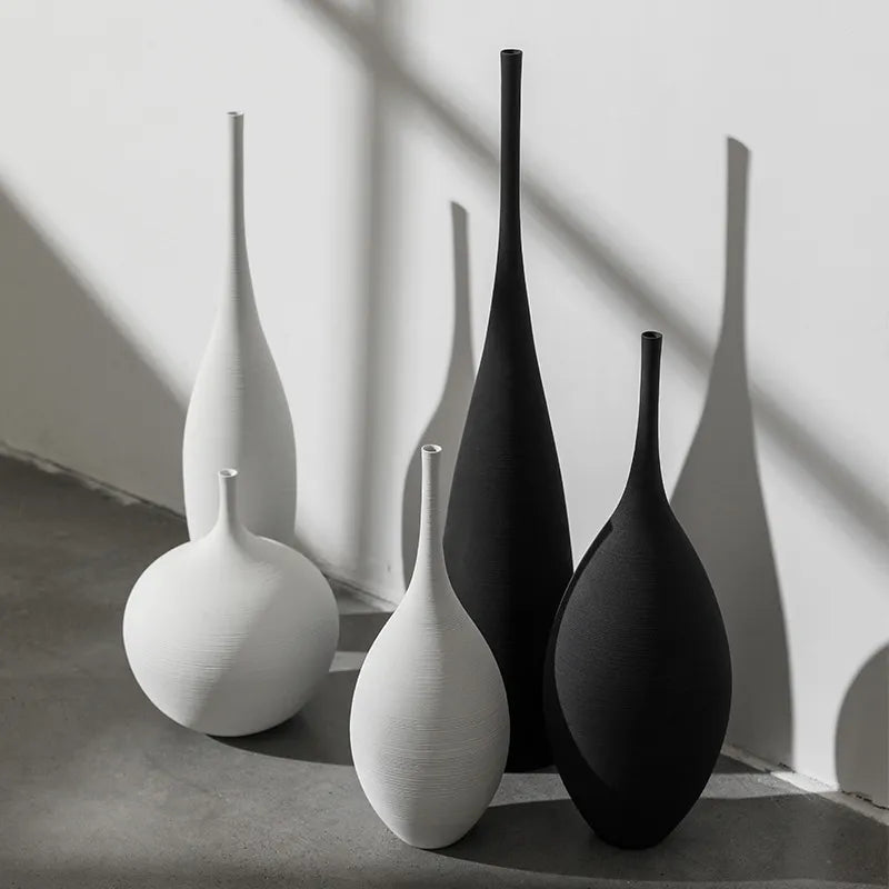 Creative Monochrome Ceramic Vase - Kacey ShoppingMart