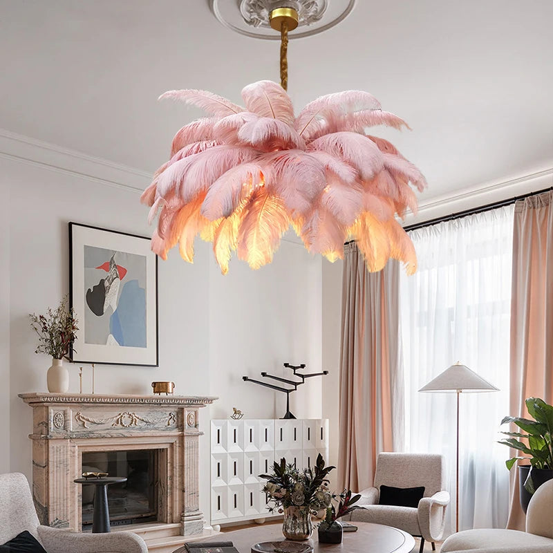 Ostrich Feather Chandelier - Kacey ShoppingMart