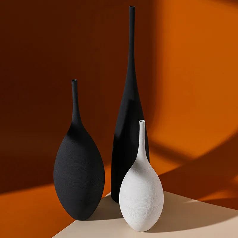Creative Monochrome Ceramic Vase - Kacey ShoppingMart
