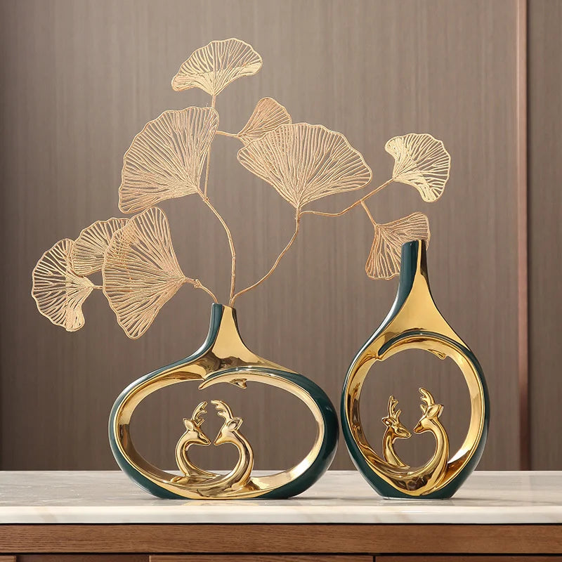 Golden Luxury Vase - Kacey ShoppingMart