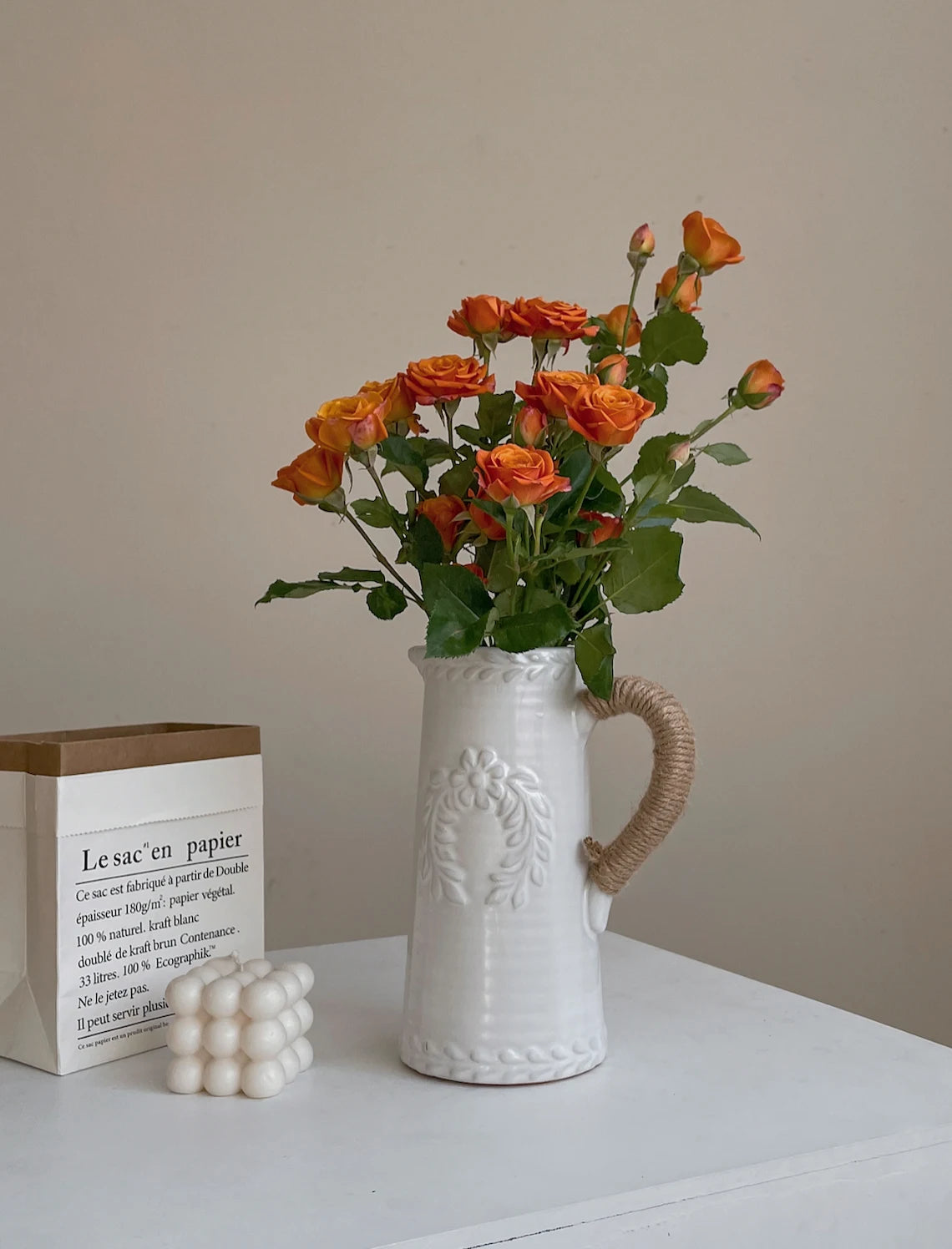 French country vintage vase ceramic light luxury living room flower ornaments European style - Kacey ShoppingMart