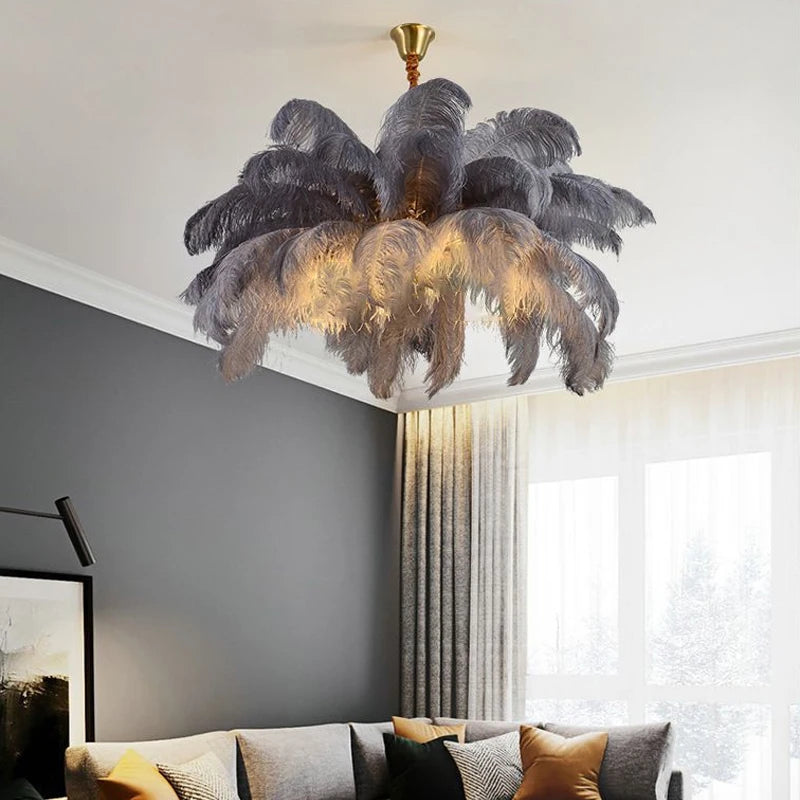 Ostrich Feather Chandelier - Kacey ShoppingMart