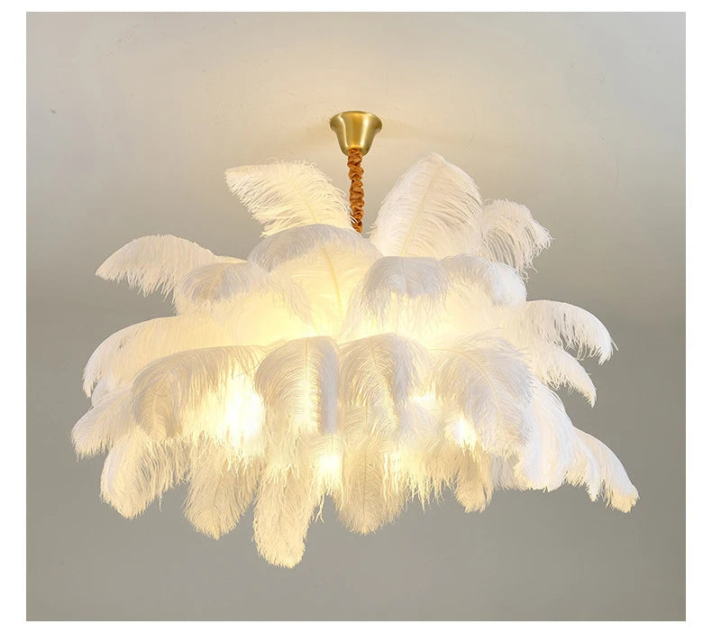 Ostrich Feather Chandelier - Kacey ShoppingMart