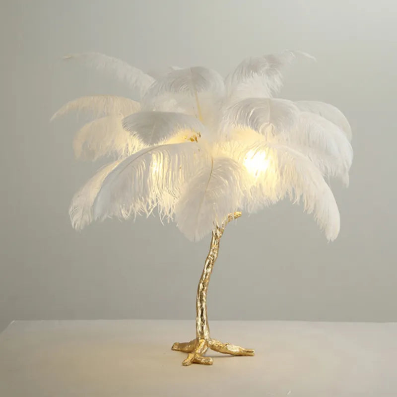 Ostrich Feather Table Lamp - Kacey ShoppingMart