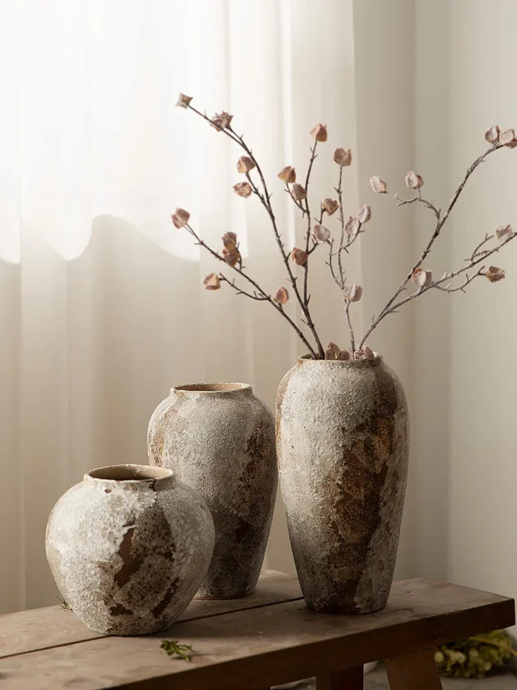Mottled Retro Ceramic Vase - Kacey ShoppingMart