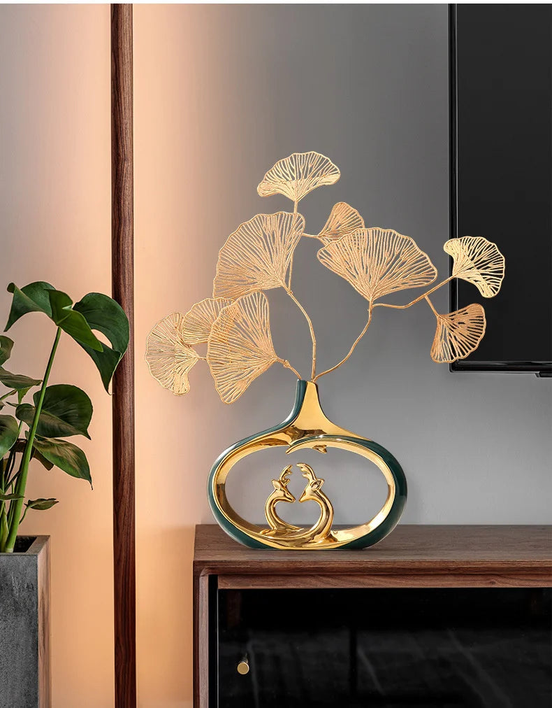 Golden Luxury Vase - Kacey ShoppingMart