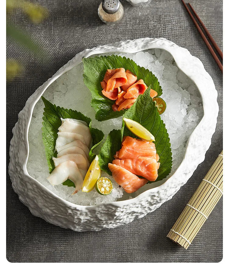 White Rock Border Plate - Kacey ShoppingMart