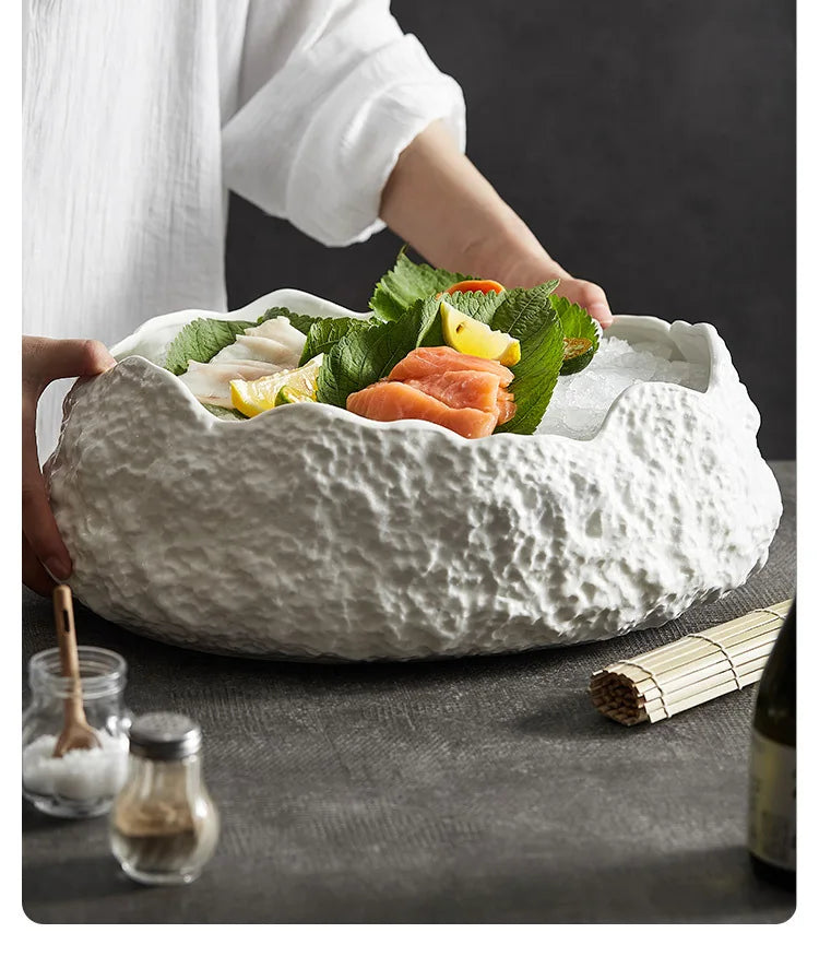 White Rock Border Plate - Kacey ShoppingMart