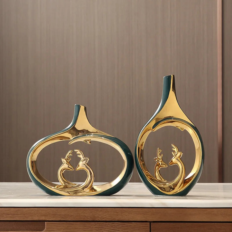 Golden Luxury Vase - Kacey ShoppingMart