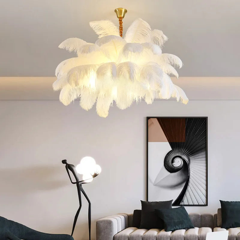 Ostrich Feather Chandelier - Kacey ShoppingMart