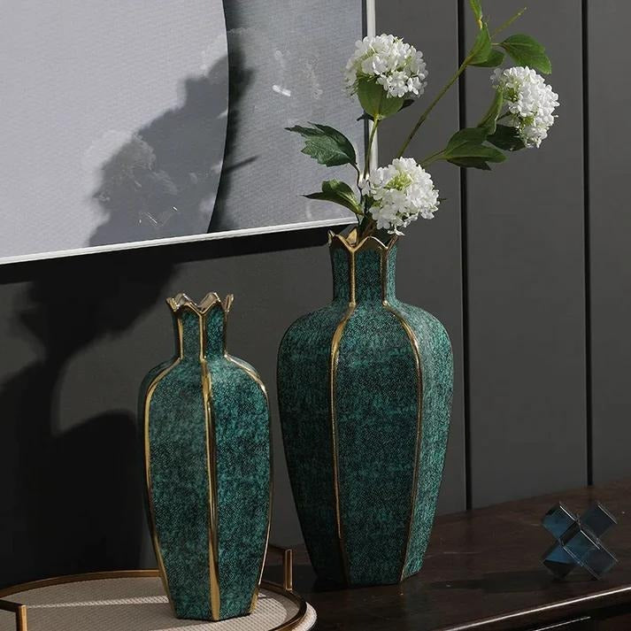 European ceramic gilt vase decoration for home modern living room decoration accessories interior luxury flower pots decorative - Kacey ShoppingMart