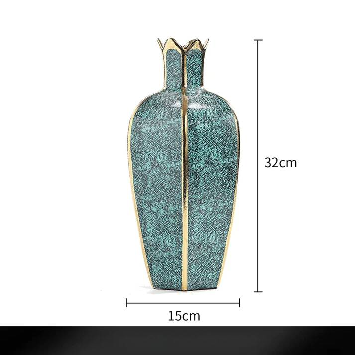 European ceramic gilt vase decoration for home modern living room decoration accessories interior luxury flower pots decorative - Kacey ShoppingMart