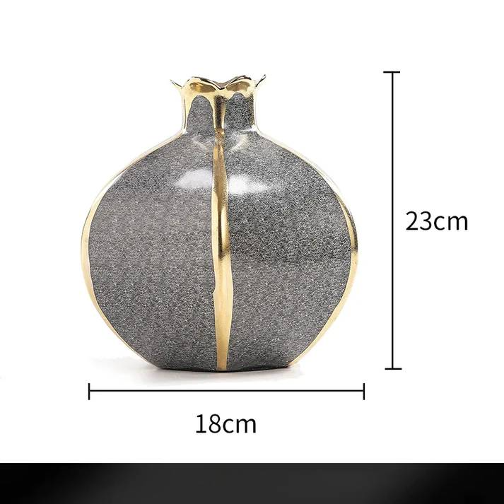 European ceramic gilt vase decoration for home modern living room decoration accessories interior luxury flower pots decorative - Kacey ShoppingMart