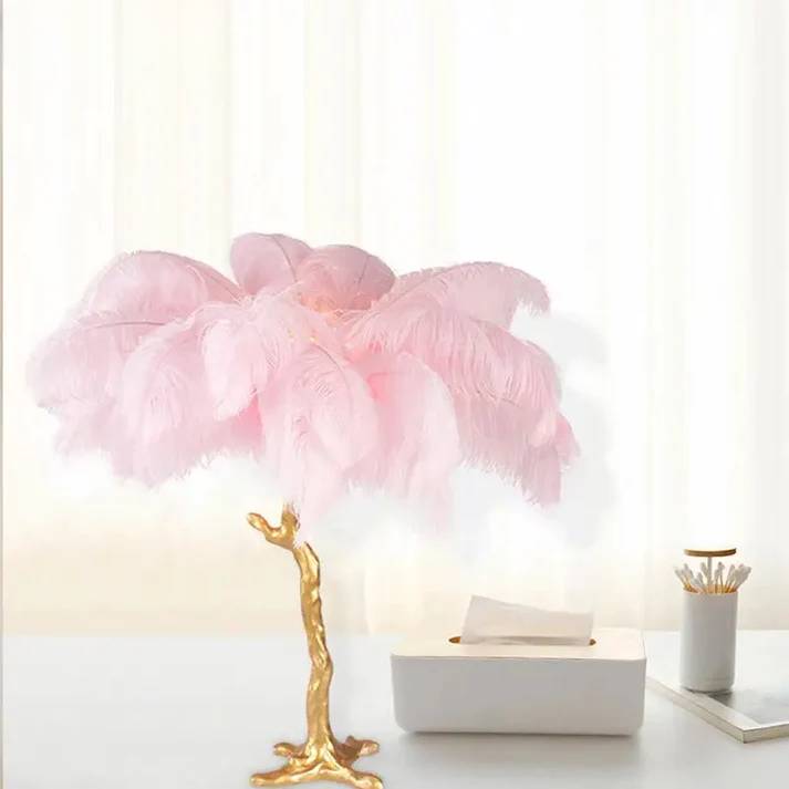 Ostrich Feather Table Lamp - Kacey ShoppingMart