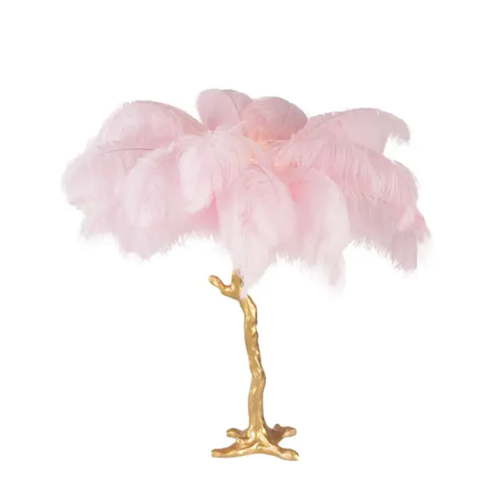 Ostrich Feather Table Lamp - Kacey ShoppingMart