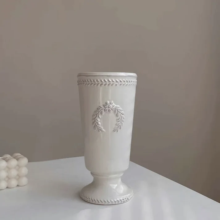 French country vintage vase ceramic light luxury living room flower ornaments European style - Kacey ShoppingMart