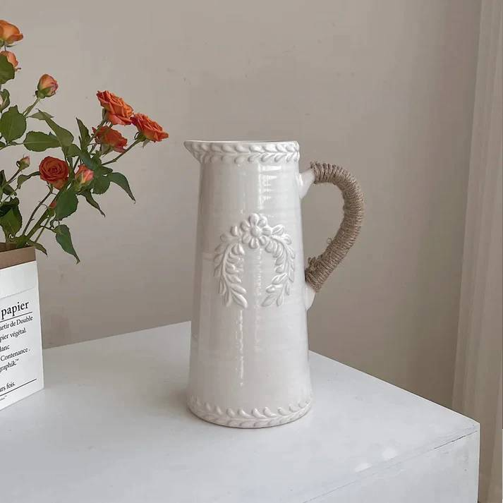 French country vintage vase ceramic light luxury living room flower ornaments European style - Kacey ShoppingMart