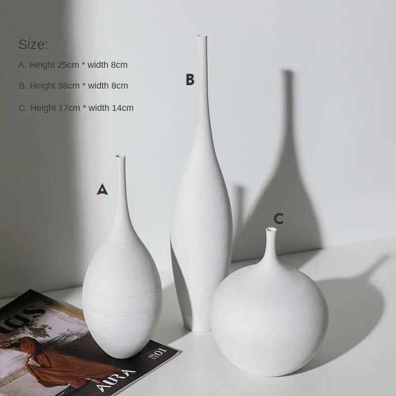 Creative Monochrome Ceramic Vase - Kacey ShoppingMart 