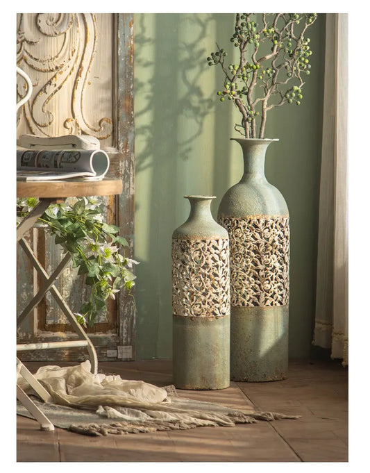American Vintage: Elegant Floor Vase - Kacey ShoppingMart