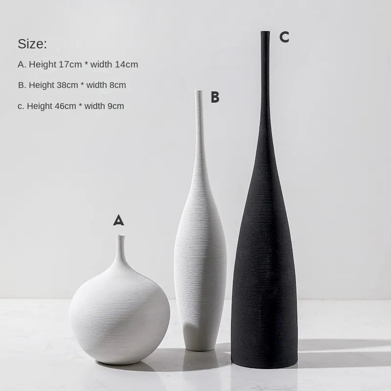 Creative Monochrome Ceramic Vase - Kacey ShoppingMart 