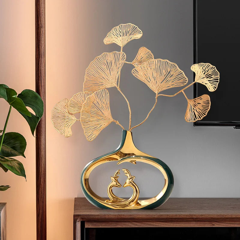 Golden Luxury Vase - Kacey ShoppingMart 