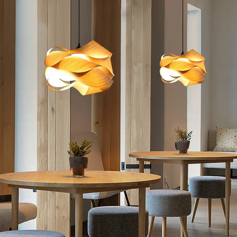 Southeast Asian Wood Pendant Lights - Kacey ShoppingMart 