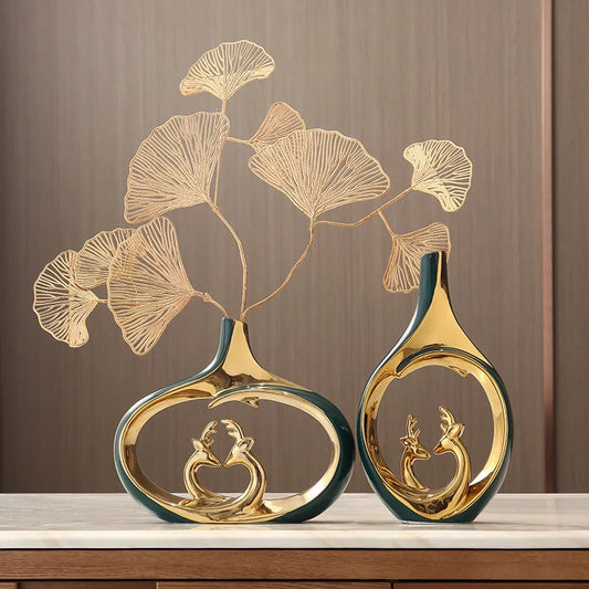 Golden Luxury Vase - Kacey ShoppingMart
