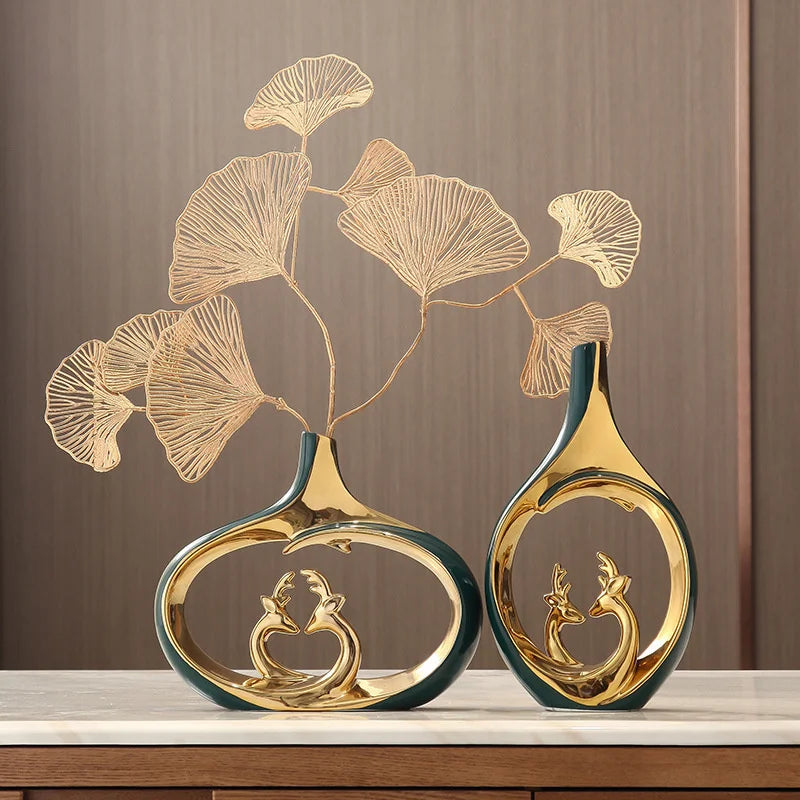 Golden Luxury Vase - Kacey ShoppingMart 