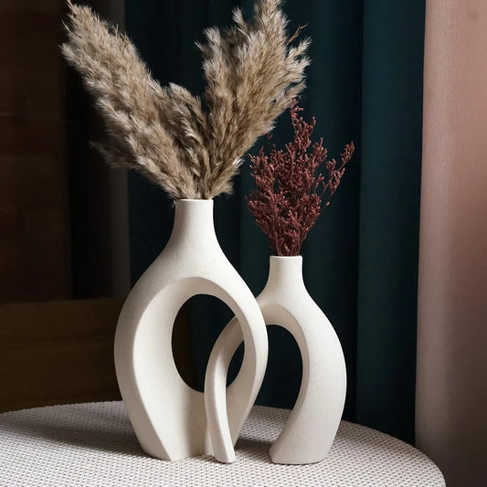 Luxury Ceramic Vase - Nordic Elegance - Kacey ShoppingMart 