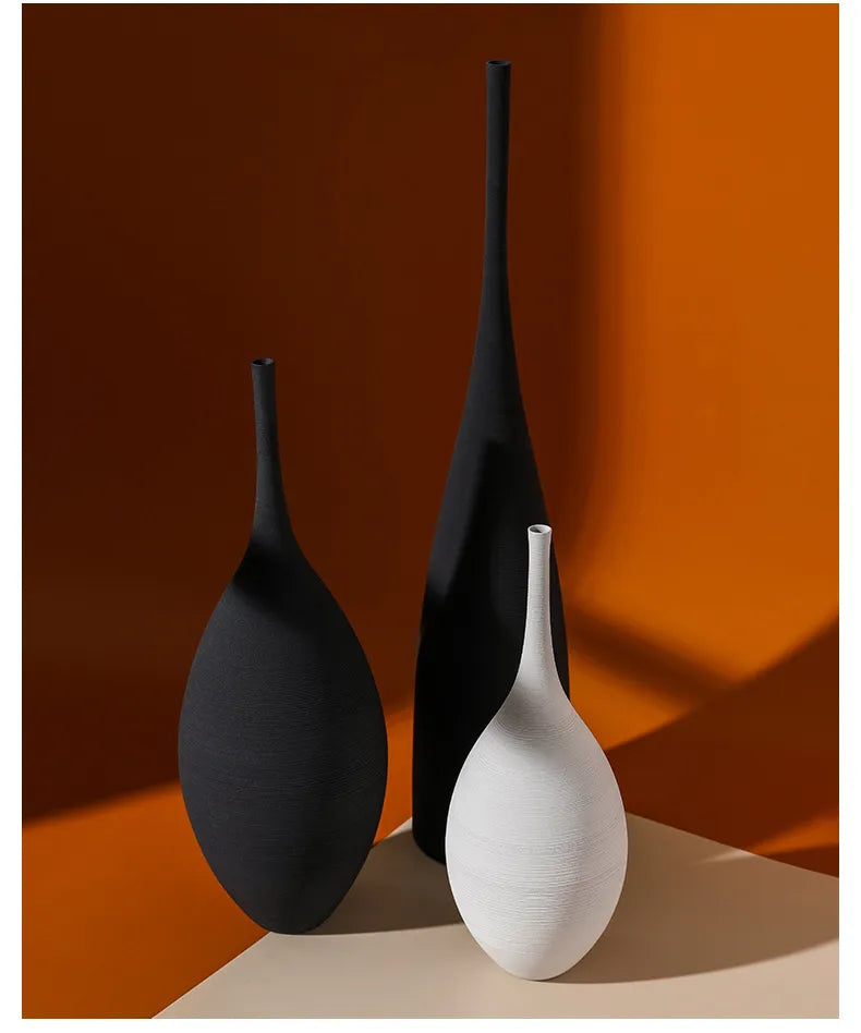 Creative Monochrome Ceramic Vase - Kacey ShoppingMart 