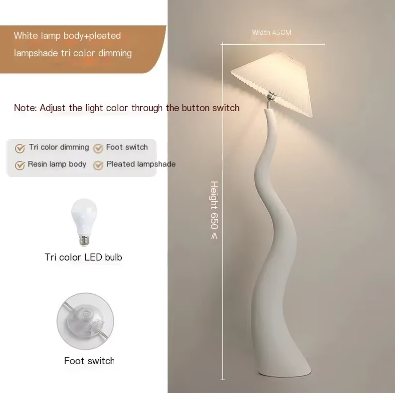 Nordic curved style mushroom floor lamp