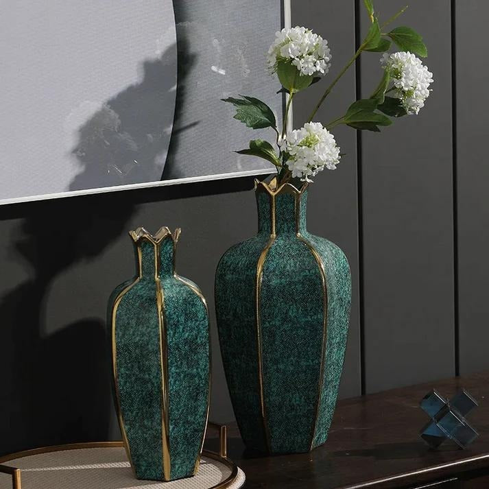 European ceramic gilt vase decoration for home modern living room decoration accessories interior luxury flower pots decorative - Kacey ShoppingMart 