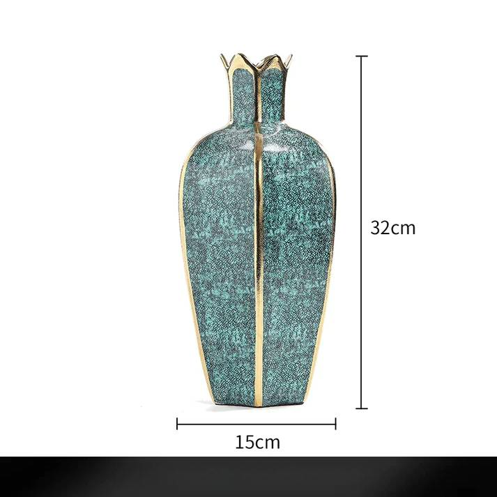 European ceramic gilt vase decoration for home modern living room decoration accessories interior luxury flower pots decorative - Kacey ShoppingMart 